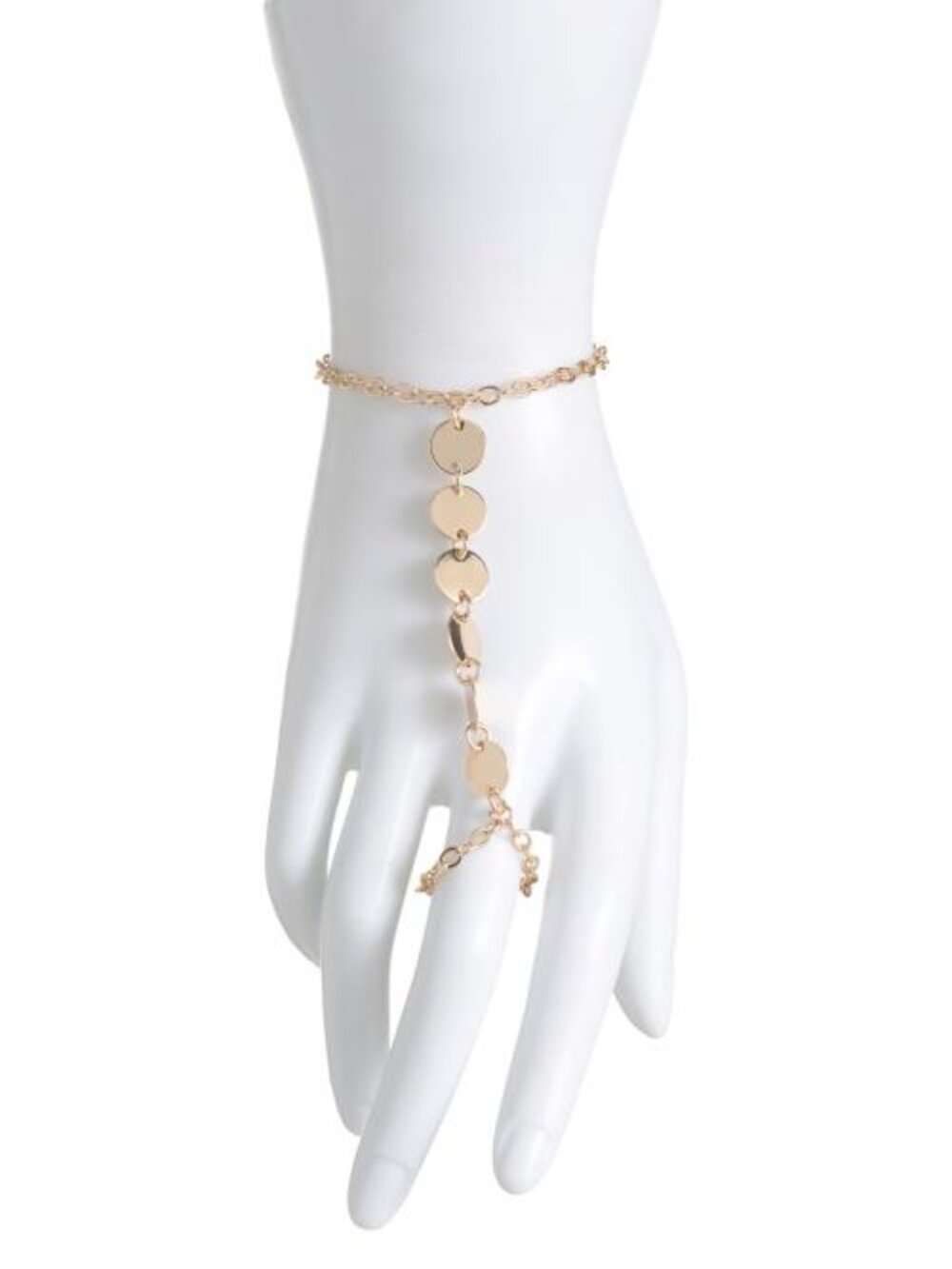 TRUE TO FORM 14kt Gold Plated Round Disc Cable Chain Hand Jewelry Bracelet - Picture 1 of 4